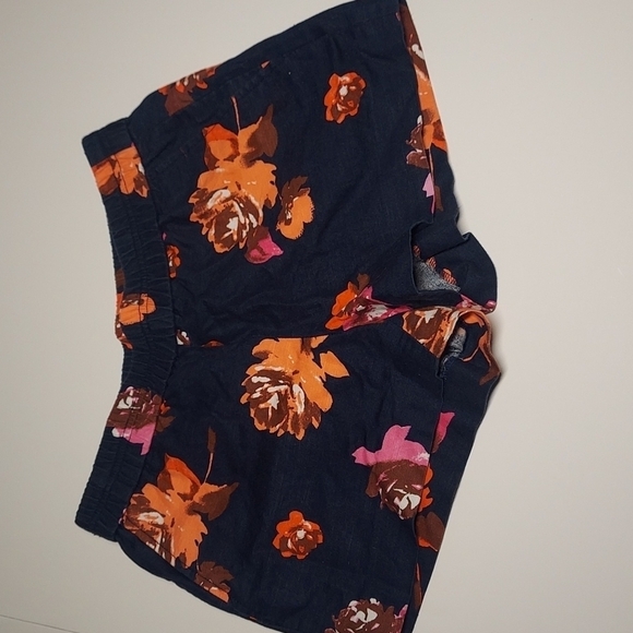 J.Crew Factory Navy Blue Floral Pull On Short Size 2 - Picture 1 of 11